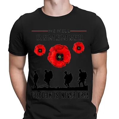 Buy Remembrance Day We Will Remember Them Uk Flag Memorial Mens T-Shirts Top #6NE • 9.99£