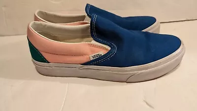 Buy Vans Women's Size 8 Blue Pink And Green Slipon Shoes • 24.11£