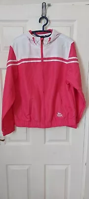 Buy Lonsdale Womams Windbreaker Jacket Size 16 New Pink White Light Breathable  • 12.99£