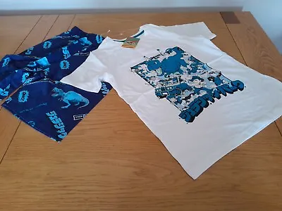 Buy Boys Blue Jurassic World Short Pyjama Set Age 10-11 From Marks And Spencer BNWT • 10.99£