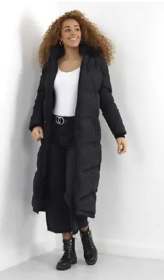 Buy Ladies Brave Soul Marcella Bubble Padded Hooded Long Winter Puffer Jacket Coat • 44.99£