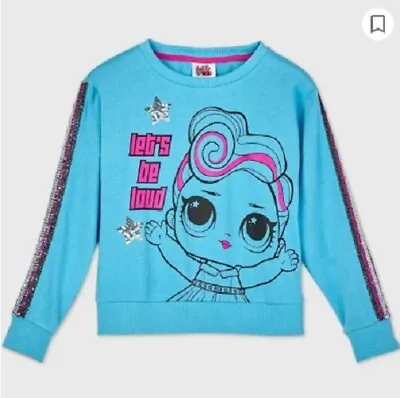 Buy NEW♈Girl's Printed Sequined Sweat Top By LOL ReMix Size XS~Turq./pink Character • 9.63£
