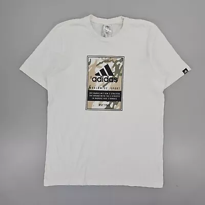 Buy Adidas Mens T Shirt White Small Short Sleeves Camo Graphic Logo Cotton Tee • 8.99£