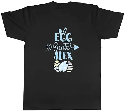 Buy Personalised Easter Mens T-Shirt Egg Hunter Rabbit Blue Unisex Tee Gift • 8.99£