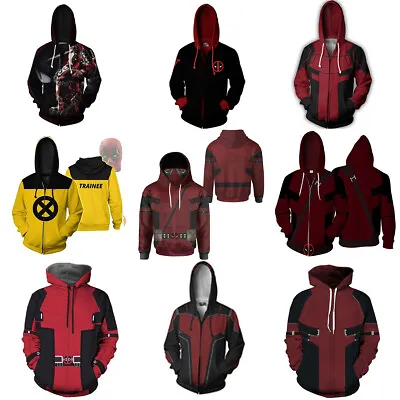 Buy Deadpool 3D Hoodies Cosplay Superhero Adult Sweatshirt Sport Jacket Coat Costume • 15£