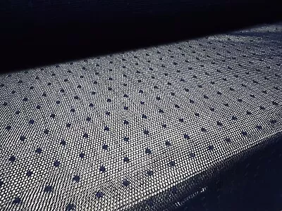 Buy Dobby Stretch Net Mesh Fabric, Per Metre - Navy Blue • 4.99£