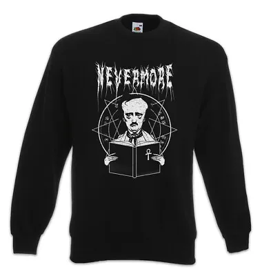 Buy Nevermore Sweatshirt Pullover Edgar Allan Allen Symbol Poe Raven Horror Autor • 37.14£