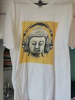 Buy Buddha In Headphones T Shirt Extra Large White • 4£
