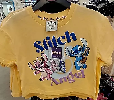 Buy Disney Stitch And Angel Cropped Cotton Tshirt Age 1.5-8 Yrs • 9.99£