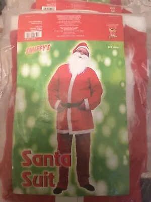 Buy Smiffy’s Father Christmas Santa Suit  1 Size. Jacket Trousers Hat Beard & Belt • 6£