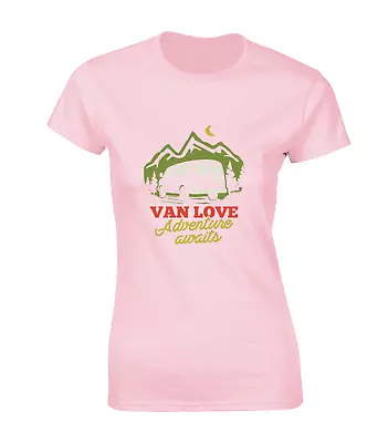 Buy Van Love Ladies T Shirt Camper Van Hiking Outdoors Clothing Cool Gift Idea Top • 7.99£