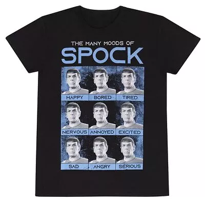 Buy Star Trek - Many Moods Of Spock Unisex Black T-Shirt Medium - Medium - K777z • 14.48£