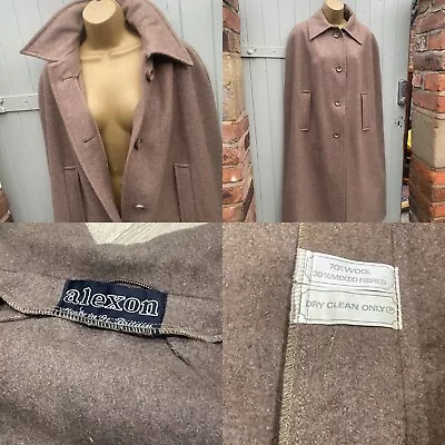 Buy Dark Brown Wool Long Cape Coat UK Medium, Alexon Vintage Made In Great Britain • 125£