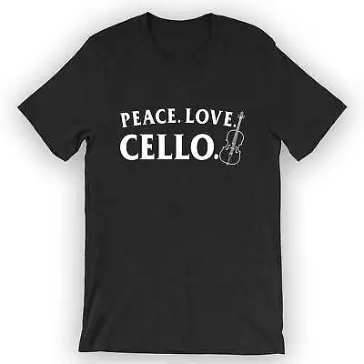Buy Unisex Peace. Love. Cello. T-Shirt Cello Player Gift Idea • 23.01£