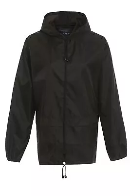 Buy Unisex Plain Rain Coat Mac Kagoul Jacket Water Resistant Hooded Cagoul Adults UK • 11.99£