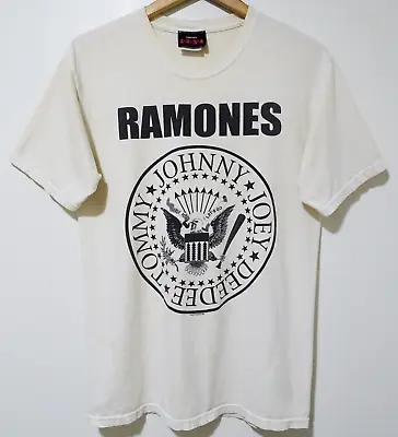 Buy M Vtg 00s 2007 Ramones Punk Rock Distressed Trashed Stained Off-White T-Shirt M • 56.69£
