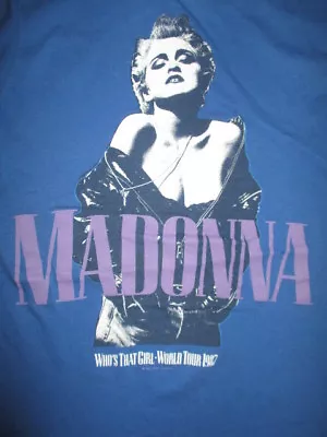 Buy Vtg CHED Label - 1987 MADONNA  Who's That Girl  World Concert Tour (MED) T-Shirt • 260.49£