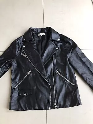 Buy Ladies Faux Leather Biker Jacket Size Small • 3£