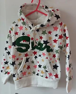 Buy Boys Girls Star Print Pullover Sweatshirt Warm Hoodie Size 110 Age 3-4 Yrs White • 14.99£