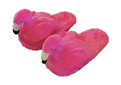Buy Furry Slipper Cartoon Fun Soft Plush Booties Shoes Unisex Flamingo Swan Pink • 19.29£