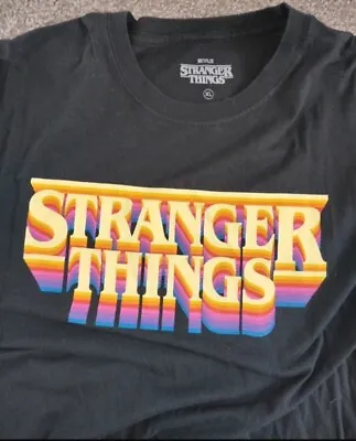 Buy Stranger Things T Shirt Sci-Fi Horror Netflix TV Show Merch Tee Size XL Black • 12.50£