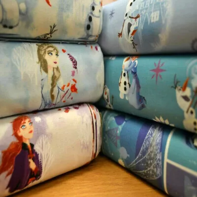 Buy Disney Frozen Fabric Elsa, Anna, Olaf, Snowflake 100% Cotton Craft Material • 4.75£