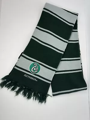 Buy Harry Potter Slytherin Scarf Hogwarts House Knit Gray Green W Embroidered Patch • 16.87£