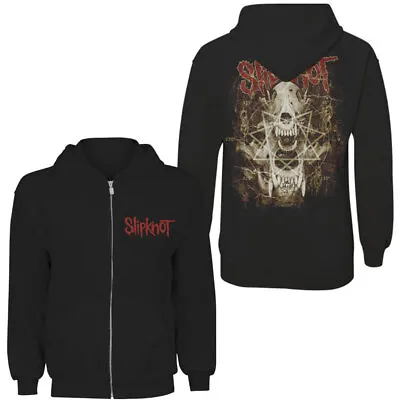 Buy Slipknot Official Unisex Zipped Hoodie: Skull Teeth - Black Cotton • 30.99£