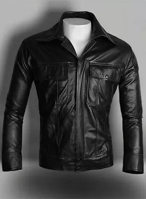 Buy Mens Rock N Roll Elvis Presley Black Leather Jacket • 149.99£