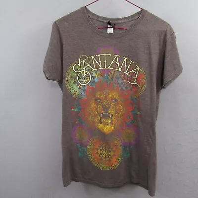 Buy Santana Womens Graphic Shirt Size L Brown Lion Medallion Top Short Sleeve Tee • 20.38£