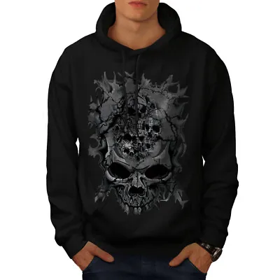 Buy Wellcoda Death Skull Evil Skelet Mens Hoodie, War Casual Hooded Sweatshirt • 28.99£
