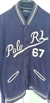 Buy Large Navy Ralph Lauren Jacket Mens Polo Spell Out Varsity Bomber RL '67  Logo.  • 17.33£