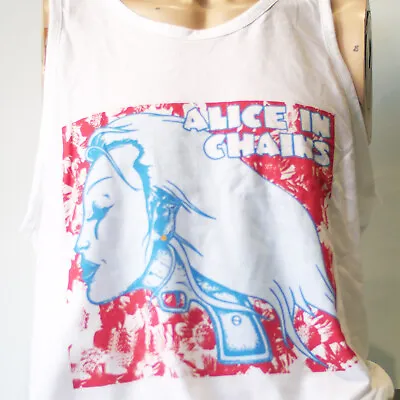 Buy Alice In Chains Metal Grunge Rock T-shirt Sleeveless Vest Top White Unisex S-2XL • 14.99£