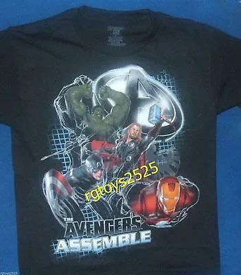 Buy Marvel Avengers Assemble T-Shirt Child Size 6-7 8 10-12 14 New Ironman Thor Hulk • 13.65£