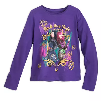 Buy NWT Disney Store Descendants Tee Shirt Top Girls 5/6,Long Sleeve Purple • 11.99£