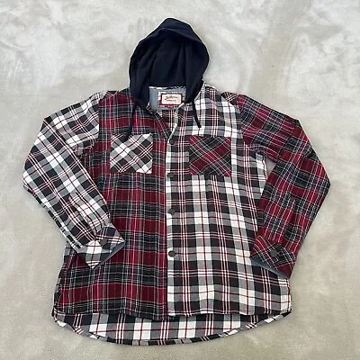 Buy Joe Browns Hoodie Shirt Mens Medium Red & White Check Cotton Long Sleeve • 29.99£