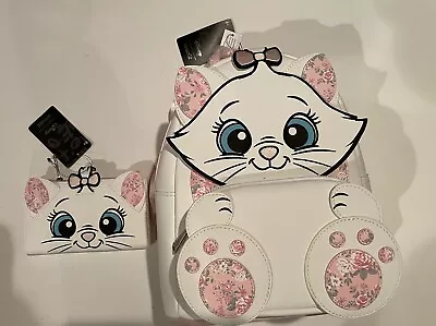 Buy Loungefly Disney Aristocats Marie Floral Footsie Backpack And Wallet NWT • 179.96£