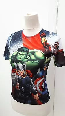 Buy Marvel Boys Age 9 10 White Mix Avengers Assemble T Shirt Top Superhero Hulk Thor • 1.99£