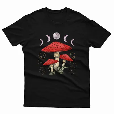 Buy Moon Phase Psychedelic Mushroom Magic Psychedelic Freedom Mens T Shirts #P1#Or#A • 9.99£