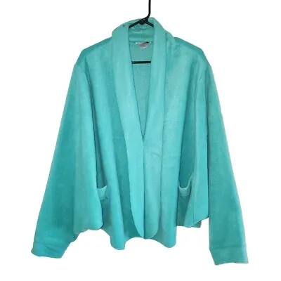 Buy Anthony Richards Womens One Size Turquoise Fleece Cape Jacket • 24.13£