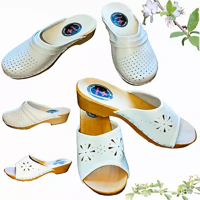 Buy Handmade Clogs For Women Orthopaedic Insole Natural Leather Upper Sturdy Grip • 21.59£