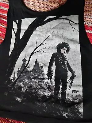 Buy Edward Scissorhands Tank Top. Upcycled Women's Large. Handmade, Reworked. • 16.90£