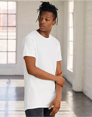 Buy Canvas Men's Casual Fashion Long Body Length Urban Tee T-shirt Men's Plain Top • 7.33£