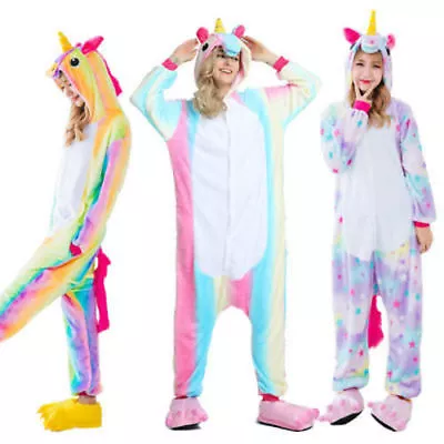 Buy Onesie00 Adult Pikachu Pokemon Go Unicorn Costume Fleece Pyjamas Bodysuit   • 16.99£