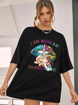 Buy New Womens Short Sleeve T Shirt Ladies Oversized Baggy Slogan T-Shirt Tee • 7.49£