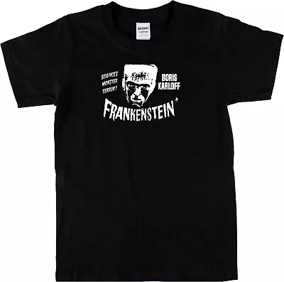 Buy Frankenstein  Retro Horror Poster T-Shirt - Gothic, Various Colours • 19.99£