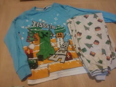 Buy Minecraft Boys Creeper Snow Golem Christmas Pyjama Set - Age 9-10 Years Matalan • 5.99£