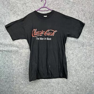 Buy Johnny Cash T Shirt Classic Cash Europe Tour 1991 Short Sleeve Top Black XL • 49.99£