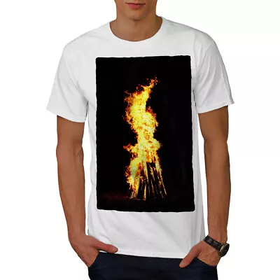 Buy Wellcoda Bonfire Fire Night Mens T-shirt, Burning Graphic Design Printed Tee • 14.99£