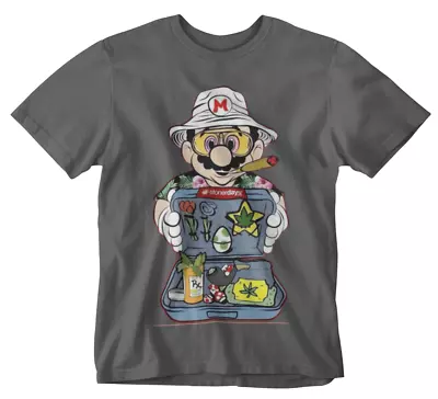 Buy Mario T-Shirt  Smoke Gamer Retro Player One Plumber Stoner Weed Festival Rave   • 9.99£